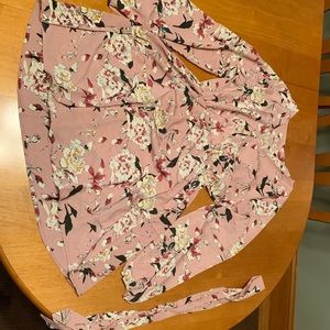 Romwe front tie floral dress